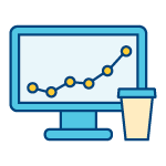 Chart icon demonstrating business application for graduate certificate in instructional design